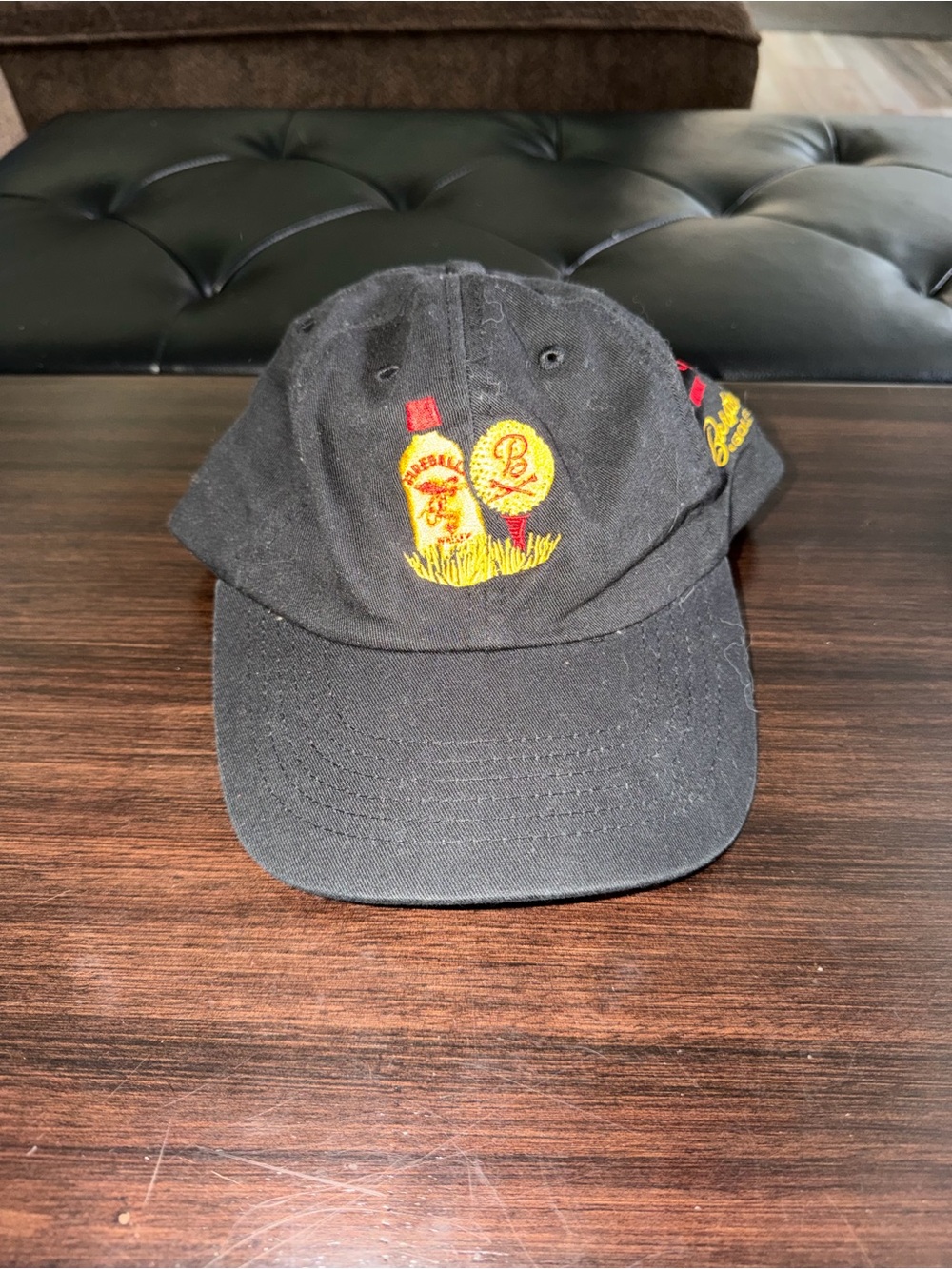 Fireball Whisky Barstool Golf Black Adjustable Hat Cap